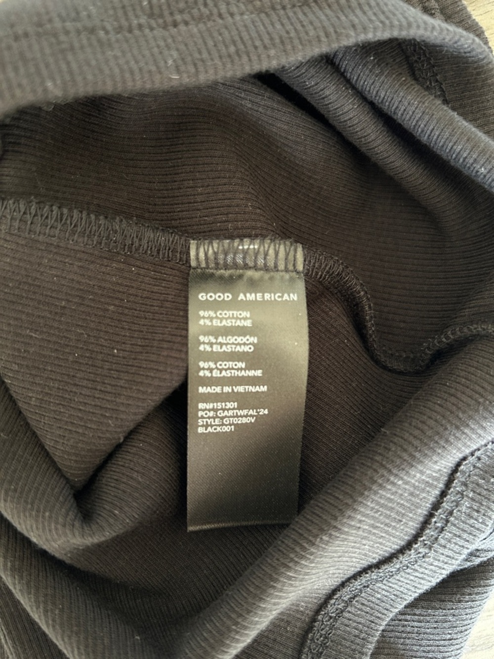 Good American Black Ribbed Racerback Tank - Picture 4 of 4